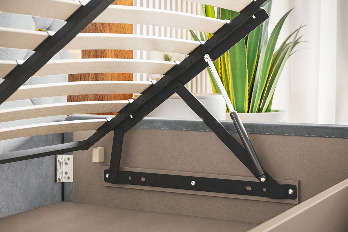 Łóżko LUX17 200x200 pikowane stelaż + pojemnik Szerokość mebla 220 cm