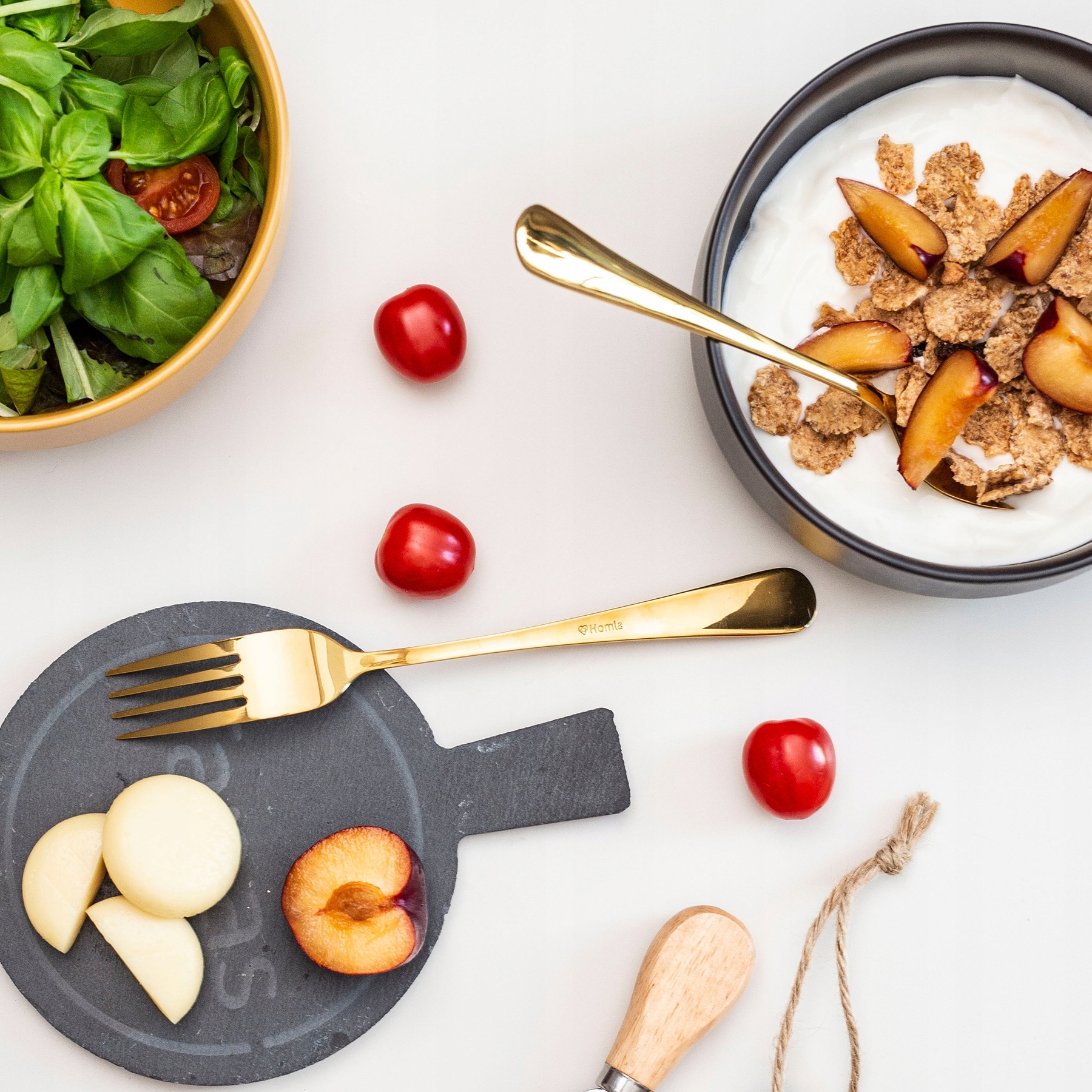 Sztućce złote KOMPLET 4 OS ABELE 16 el HOMLA Linia Abele