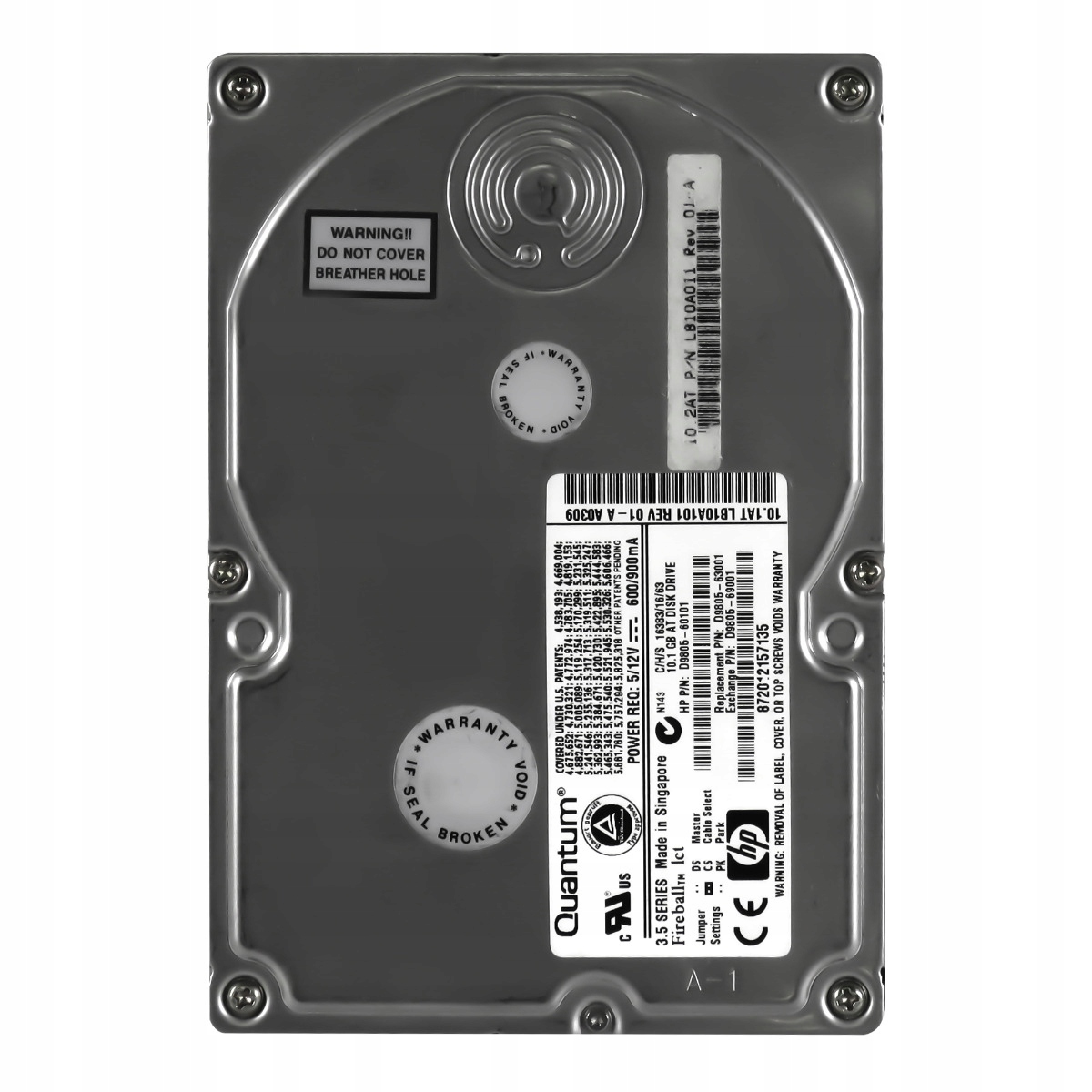 Hp D9805-60101 D9805-63001 10.2GB 5.4K Ata 3.5" Hdd 10.2 Gb, 5400 ot/min, Ata, 3.5" Pevný disk