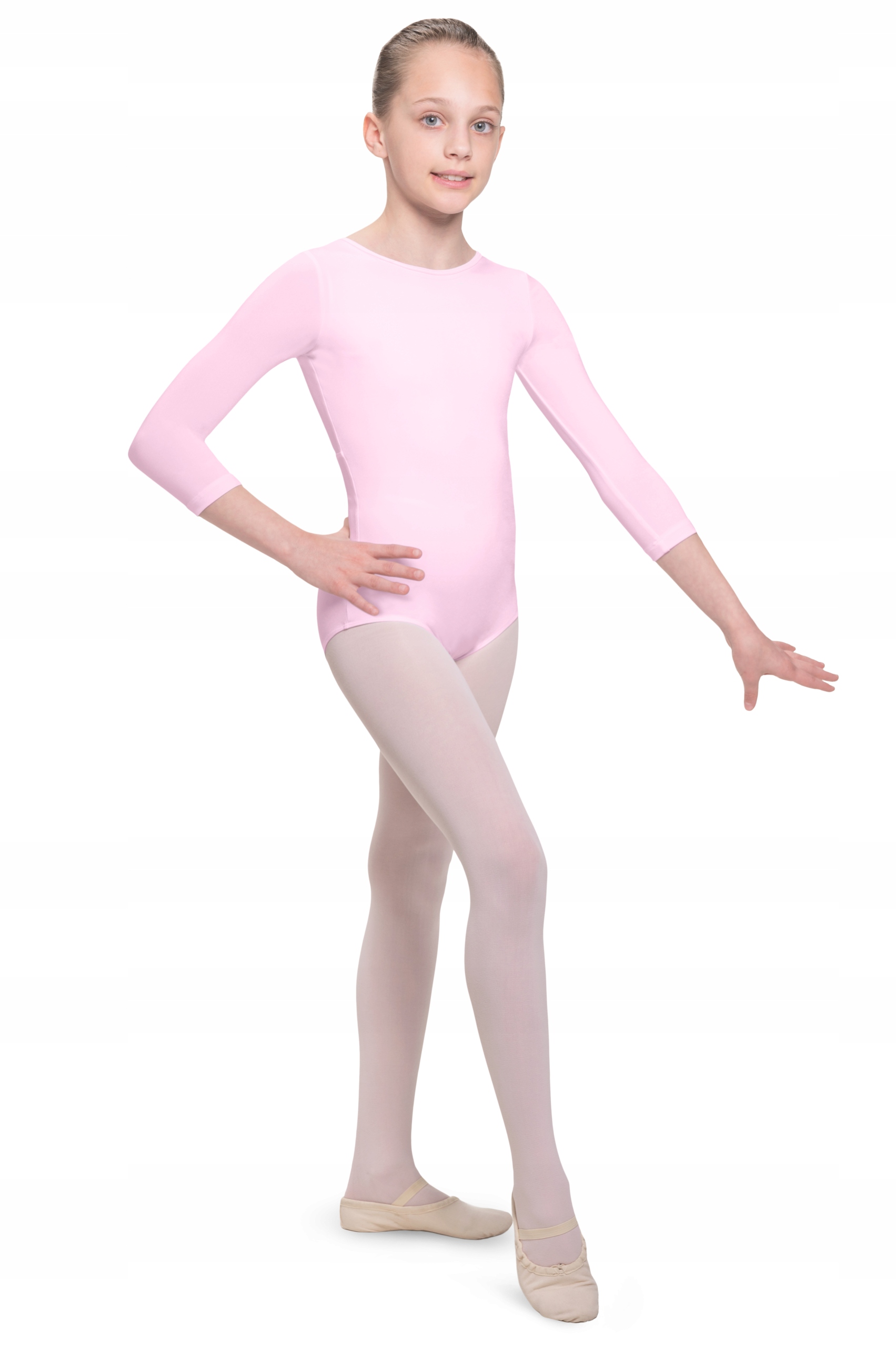 BODY DO BALETU TAŃCA 3/4 RĘKAW Z LYCRY 146/152 Marka Arabesque