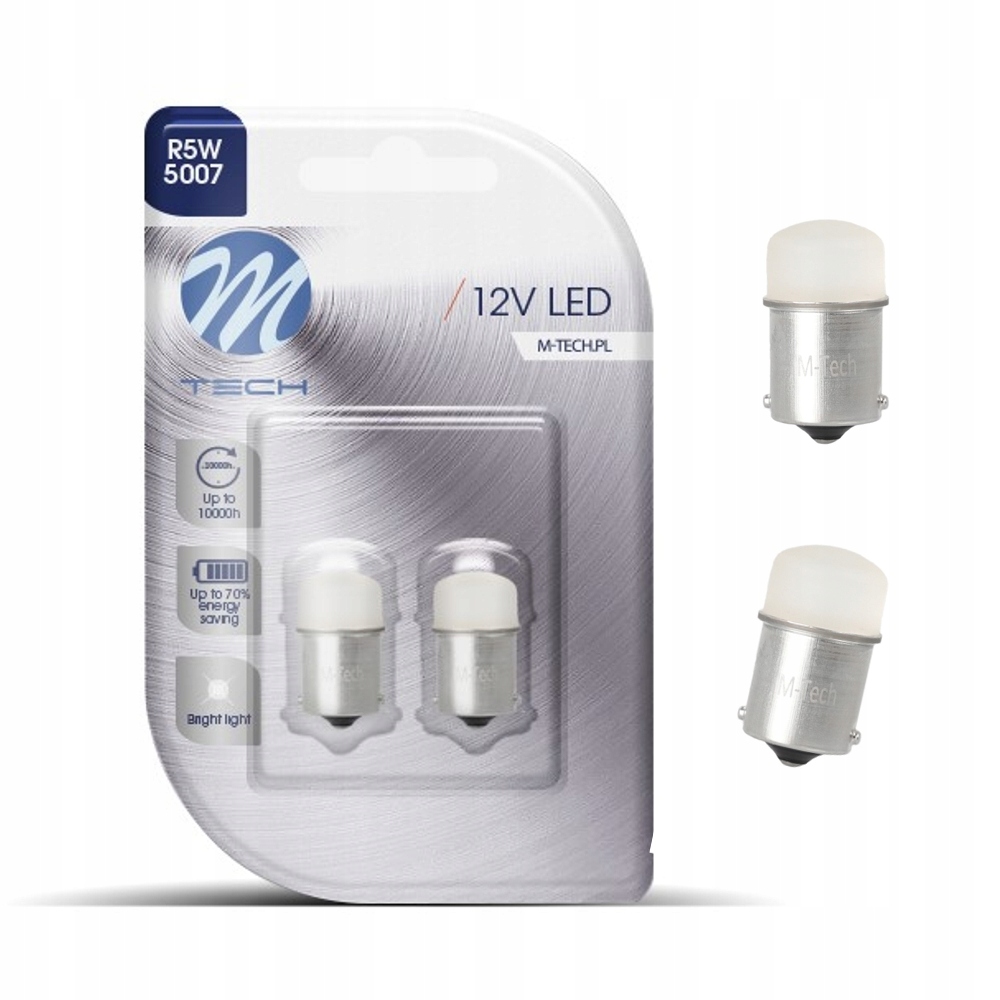 

M-Tech Dioda Flux R5W R10W Ba15s 9LED 5mm biała