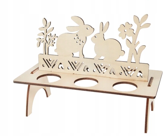 DEKORACJE ŚWIĄTECZNE WIELKANOC STOJAK NA JAJKA DIY ZAJĄCE