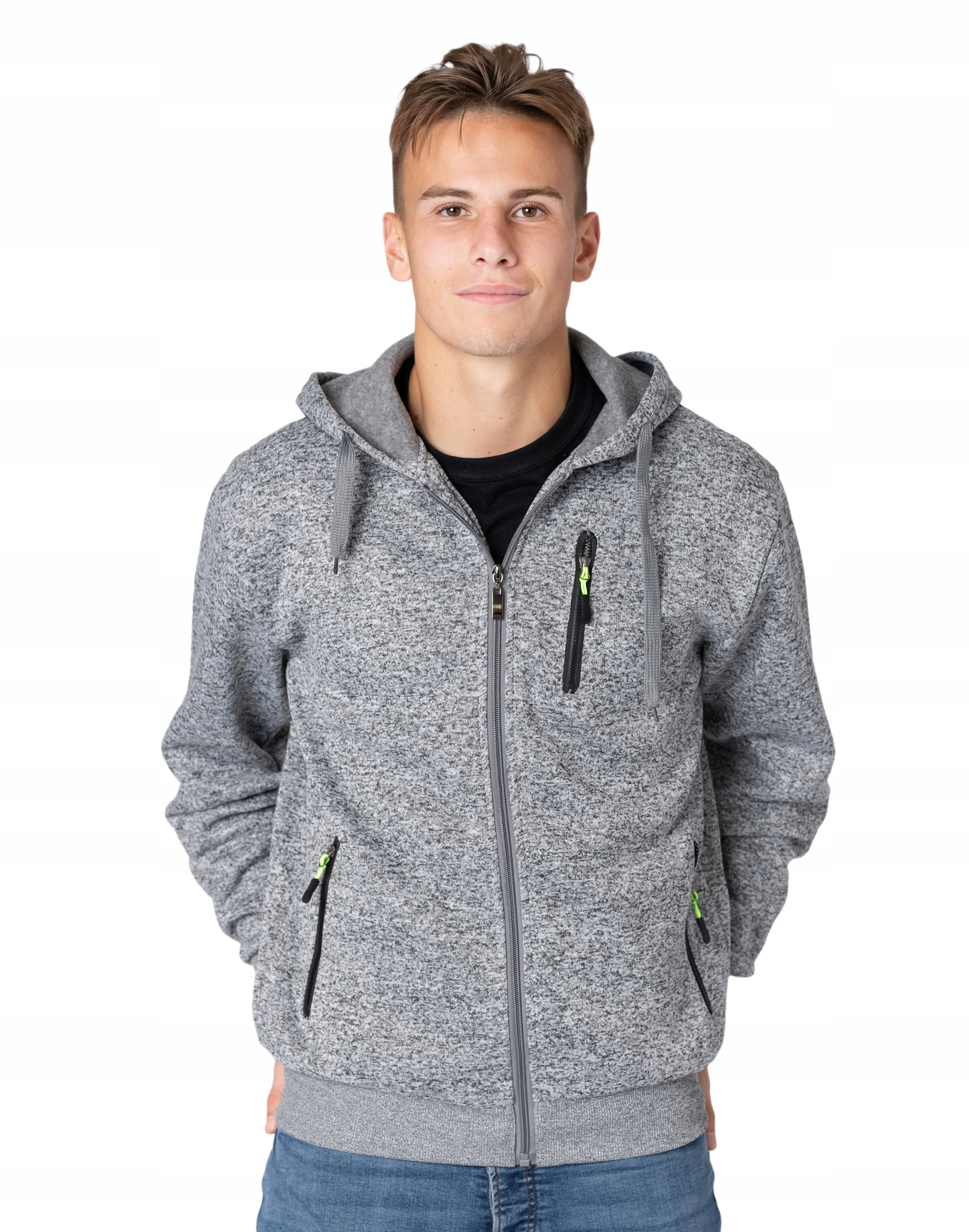 

Ciepła Bluza Męska Rozsuwana z Kapturem 0224-3 3XL