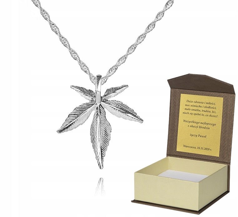 925 Stříbrný Řetízek 50 cm Konopí Dedikace S1Z76