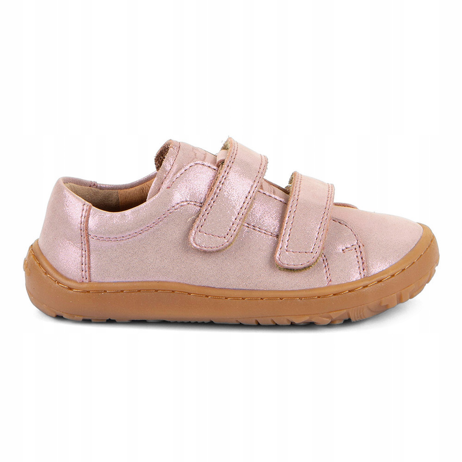 Półbuty barefoot skórzane dziecięce na rzepy Froddo Baze Pink Shine 28