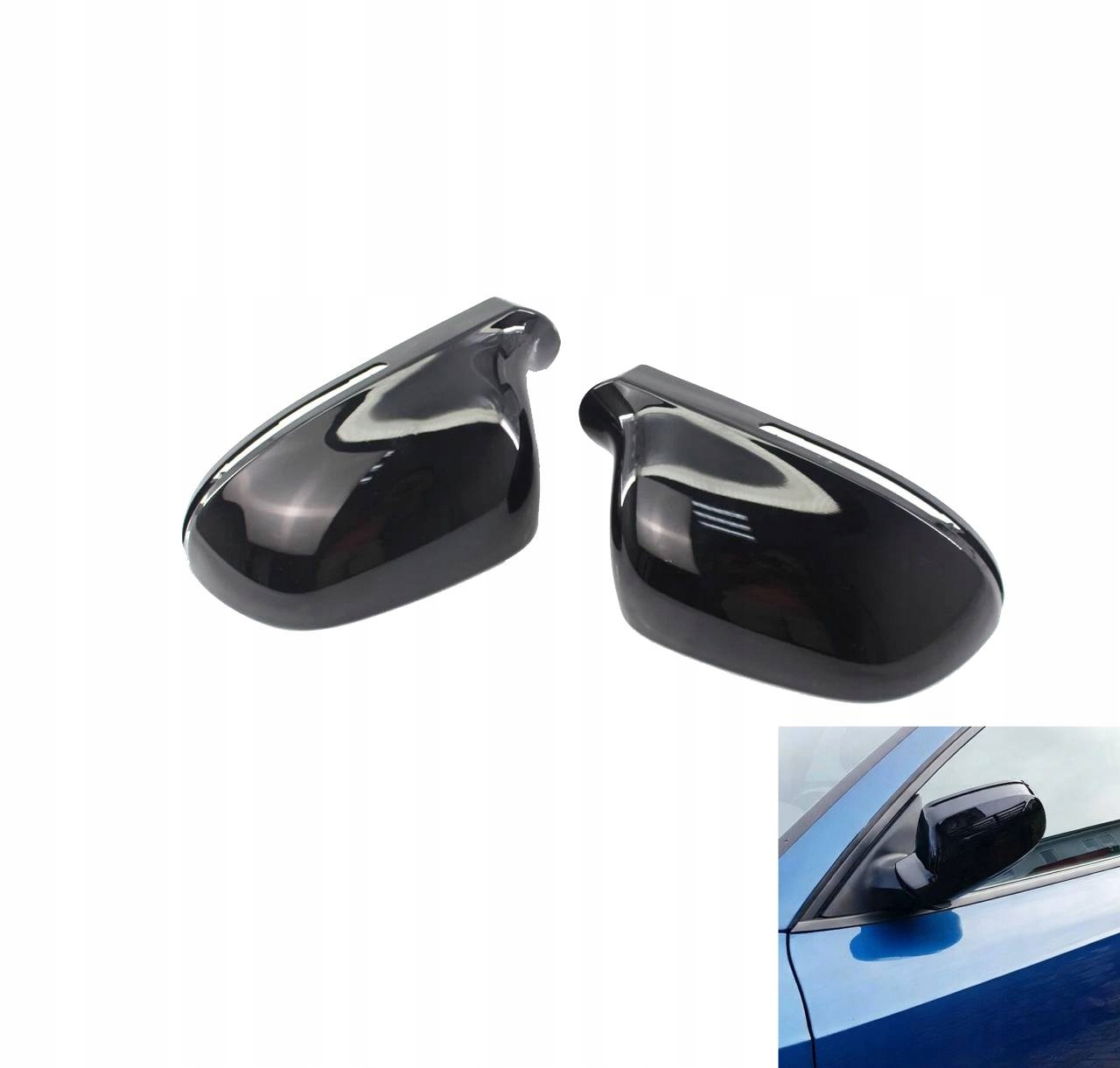 Černé krytky zrcátek pro Audi A3 A4 A5 B8 8P 8T S4 RS4 Abs plast