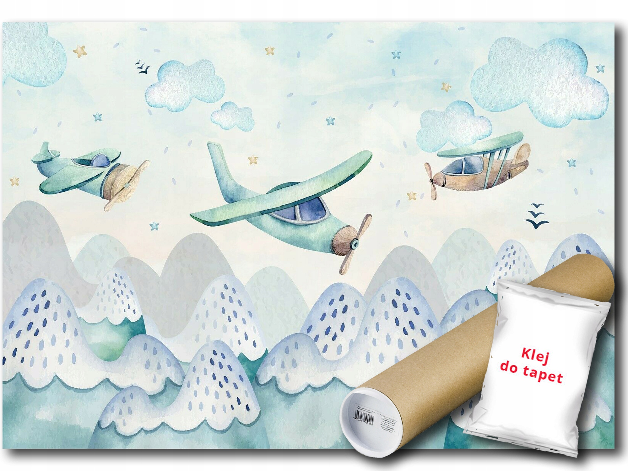 Vinylová Fototapeta Lietadlo Hory Obloha 254x184