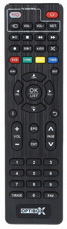 Pilot Dekodera DVB-T2 Opticum Optibox BLOW 7000FHD Kolor czarny