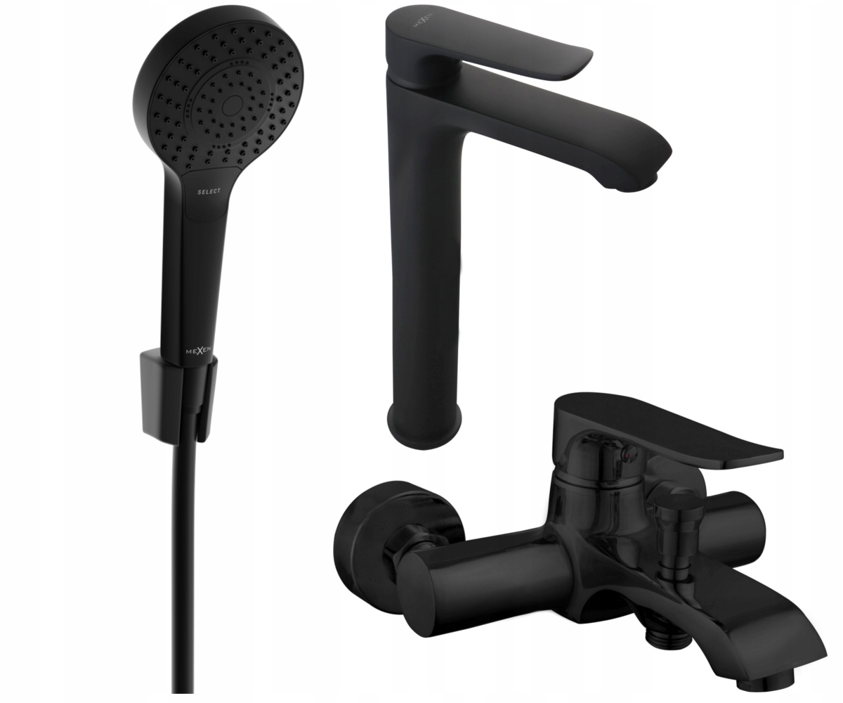 Mexen Pecos R40 vaňová súprava v čiernej, 3-funkčná sada 72713R40-70
