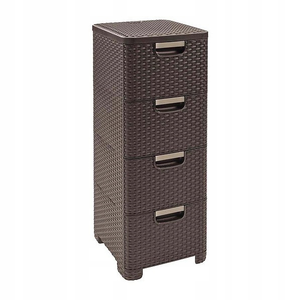 

Curver Regał z 4x14L szufladami Style ciemny brąz