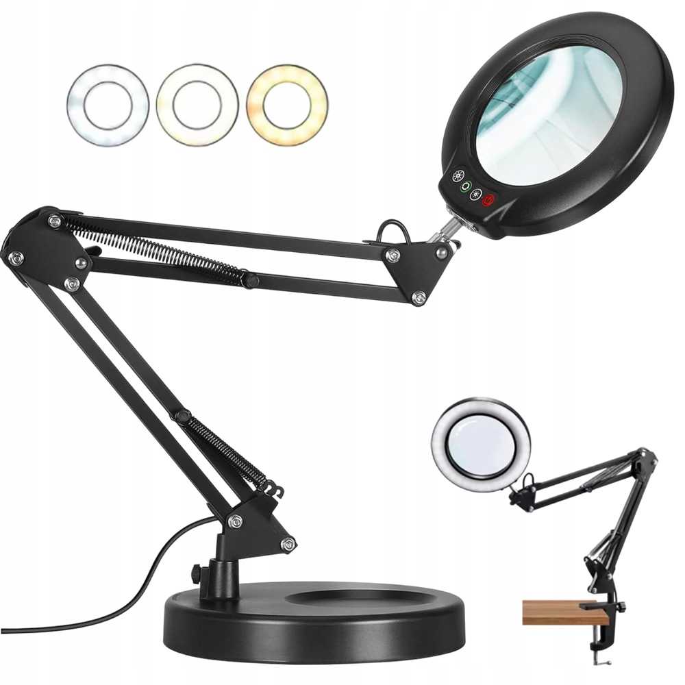 Led Lampa Kosmetická Lupa Sklo Zvětšující Kreslicí Stolní Lampa