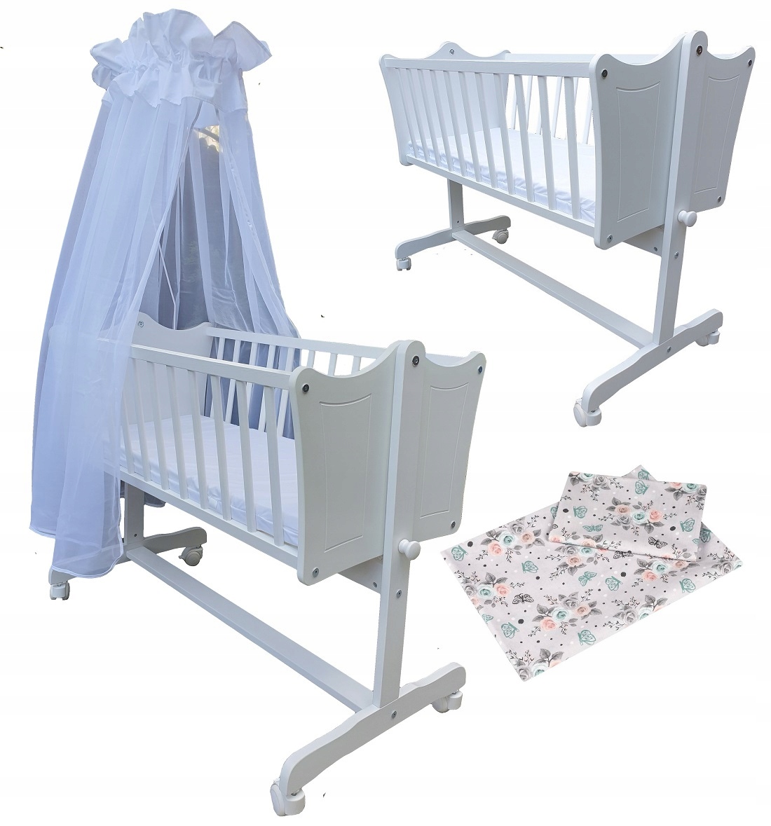 

Kołyski - Aż 3 Kolory +materac +pościel +baldachim