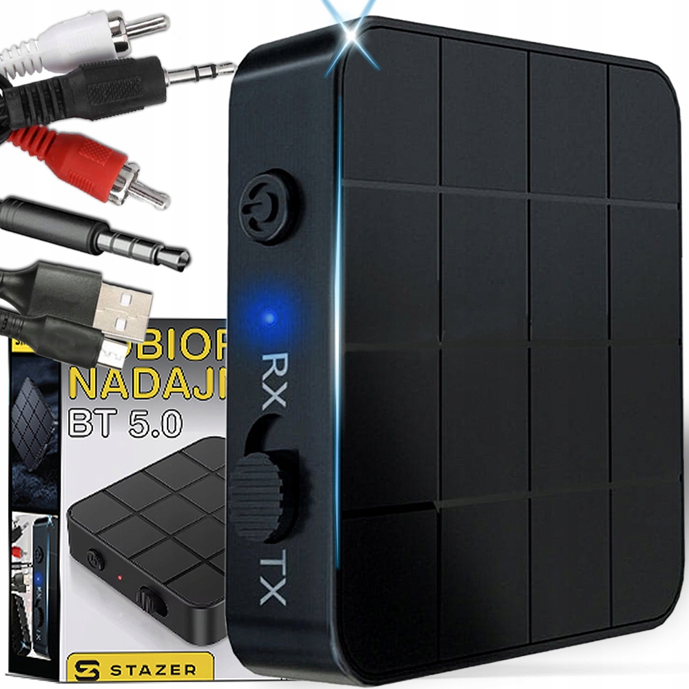 Adapter Transmiter Bluetooth Odbiornik Nadajnik Bt 5.0 Aux Rca Mini Jack