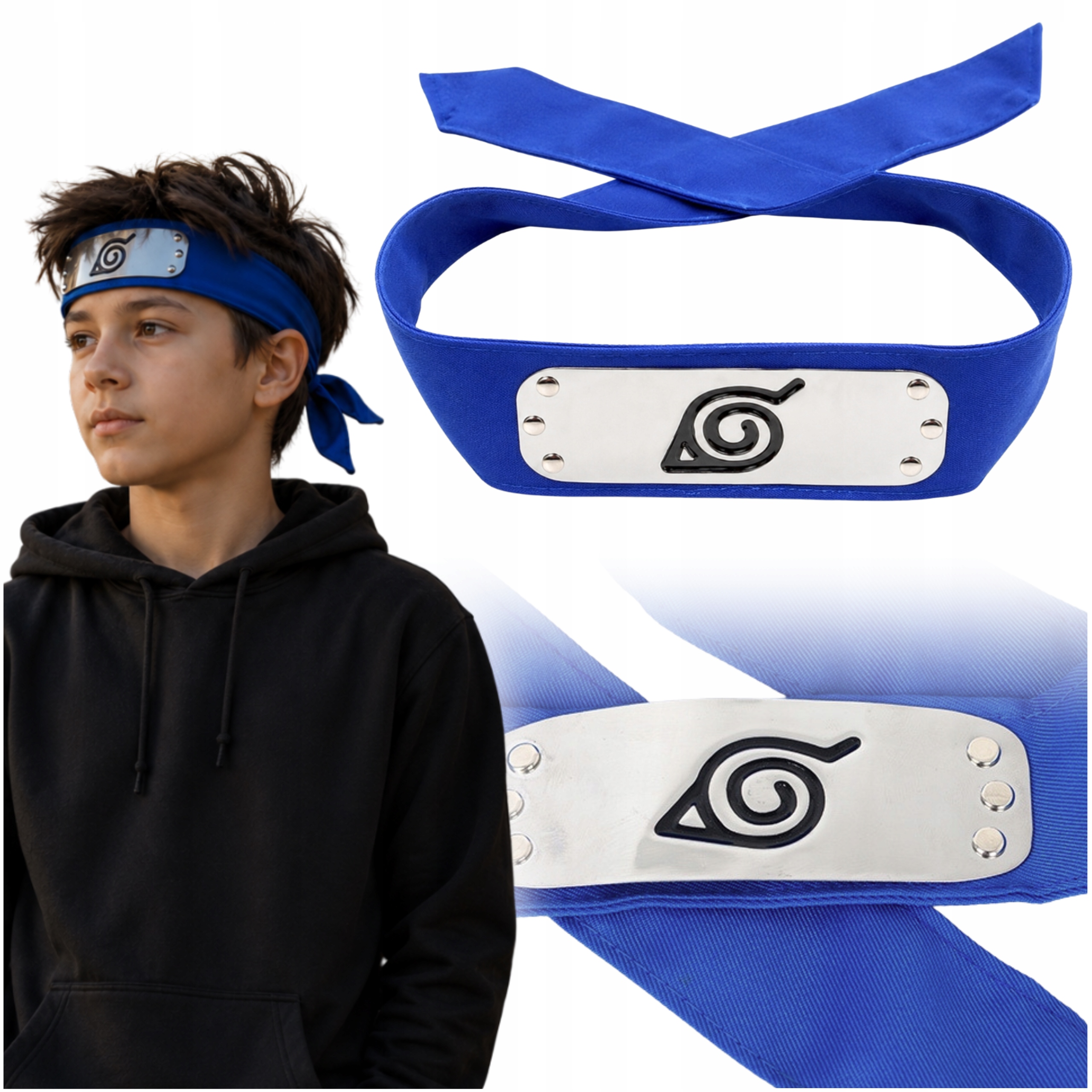 Opaska Ochraniacz Naruto Anime Kakashi Ninja Cosplay Halloween Niebieska