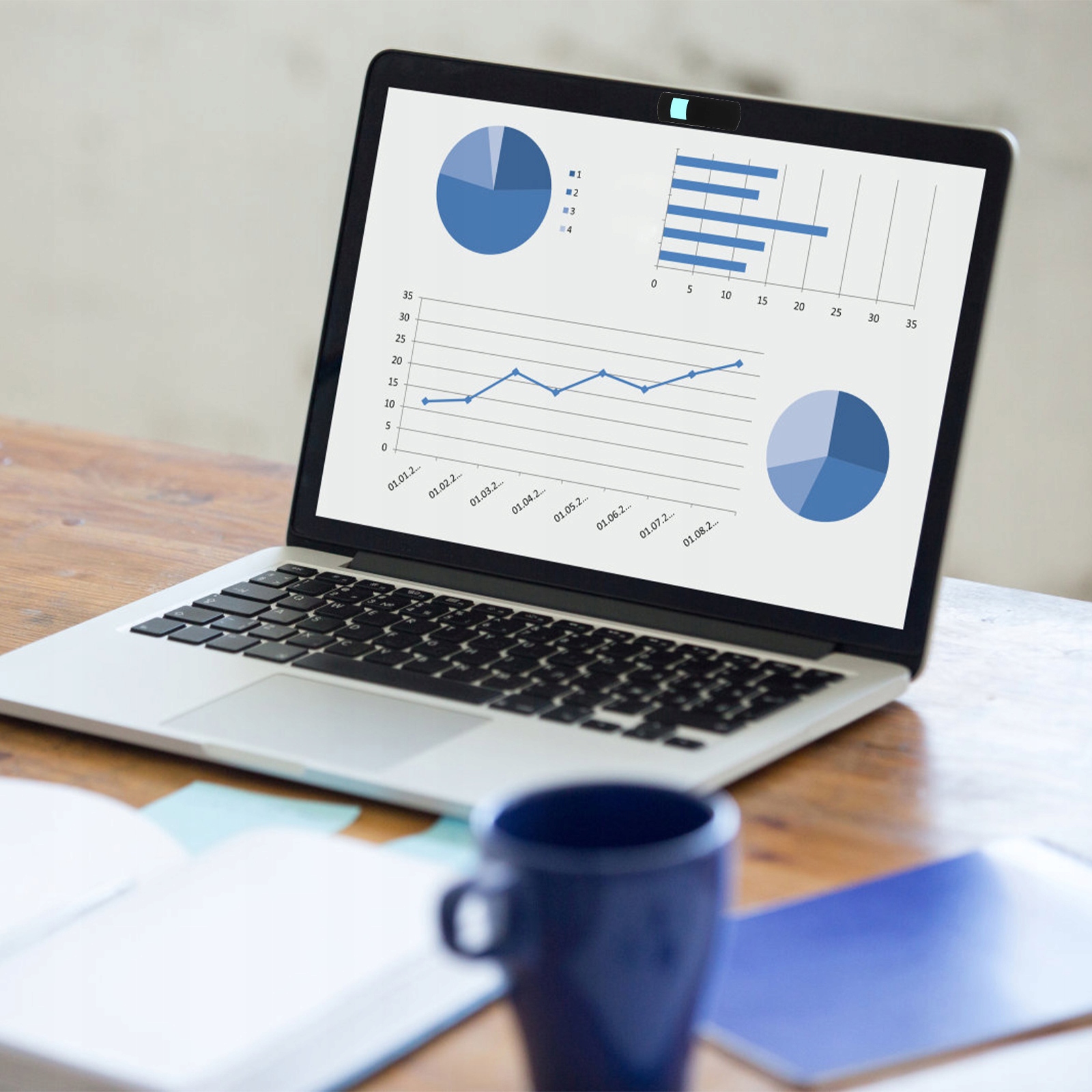 NOTATNIKI PRZESUWANE NA KAMErę INTERNETOWĄ POKRYWA PRYWATNOŚCI 2 SZT Kolor dominujący czarny