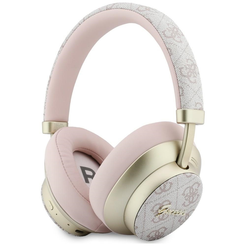 Sluchátka do uší Guess Bluetooth Enc 4G Gold Script Metal růžová