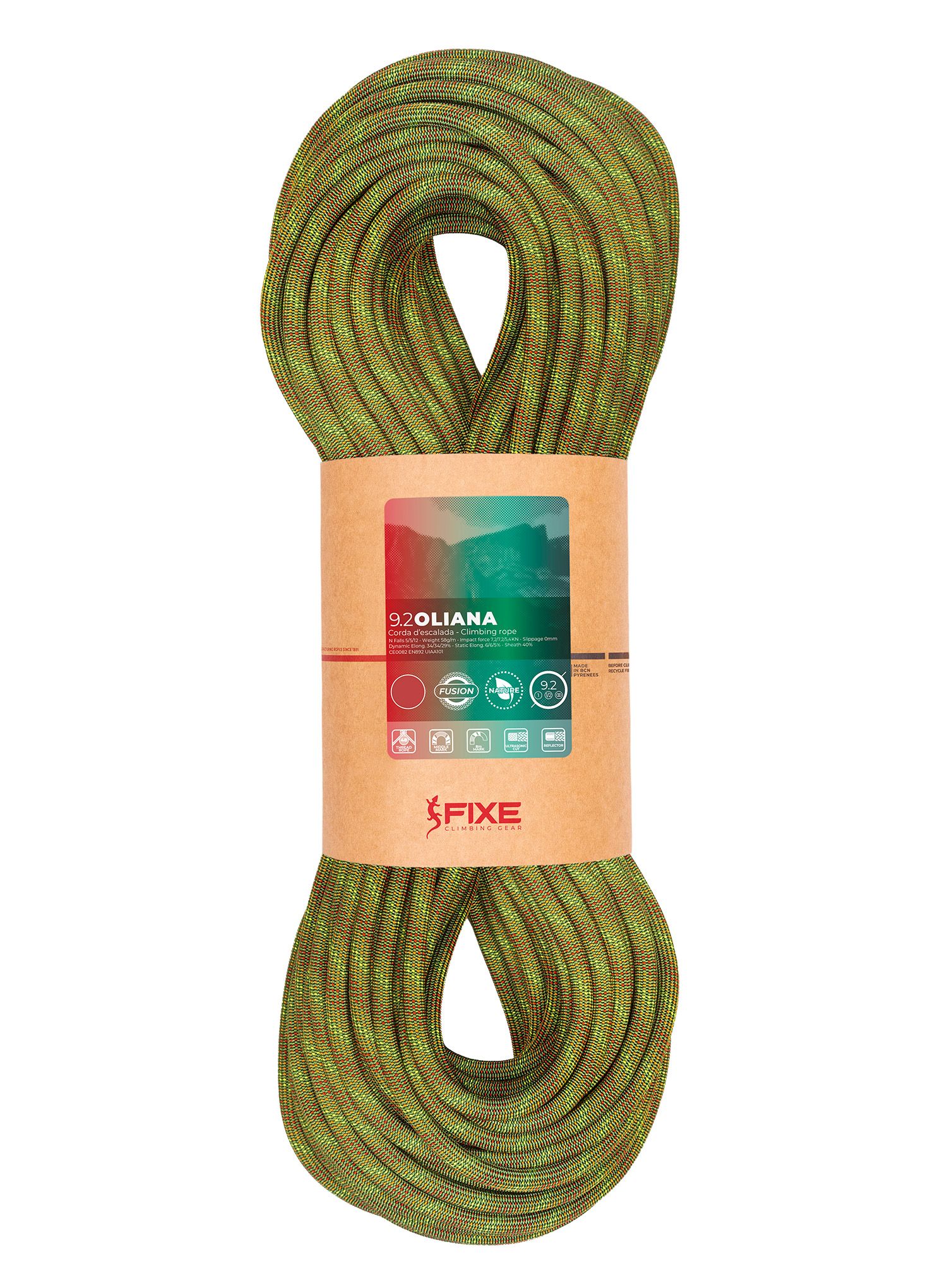 Dynamické lano Fixe Climbing Oliana 9,2 50 m zelené