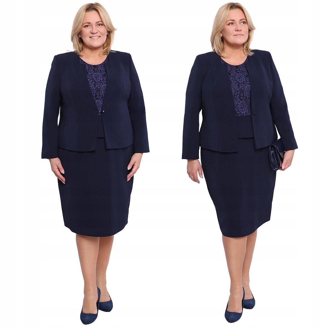 Třídílná modrá garsonka baskinka 54