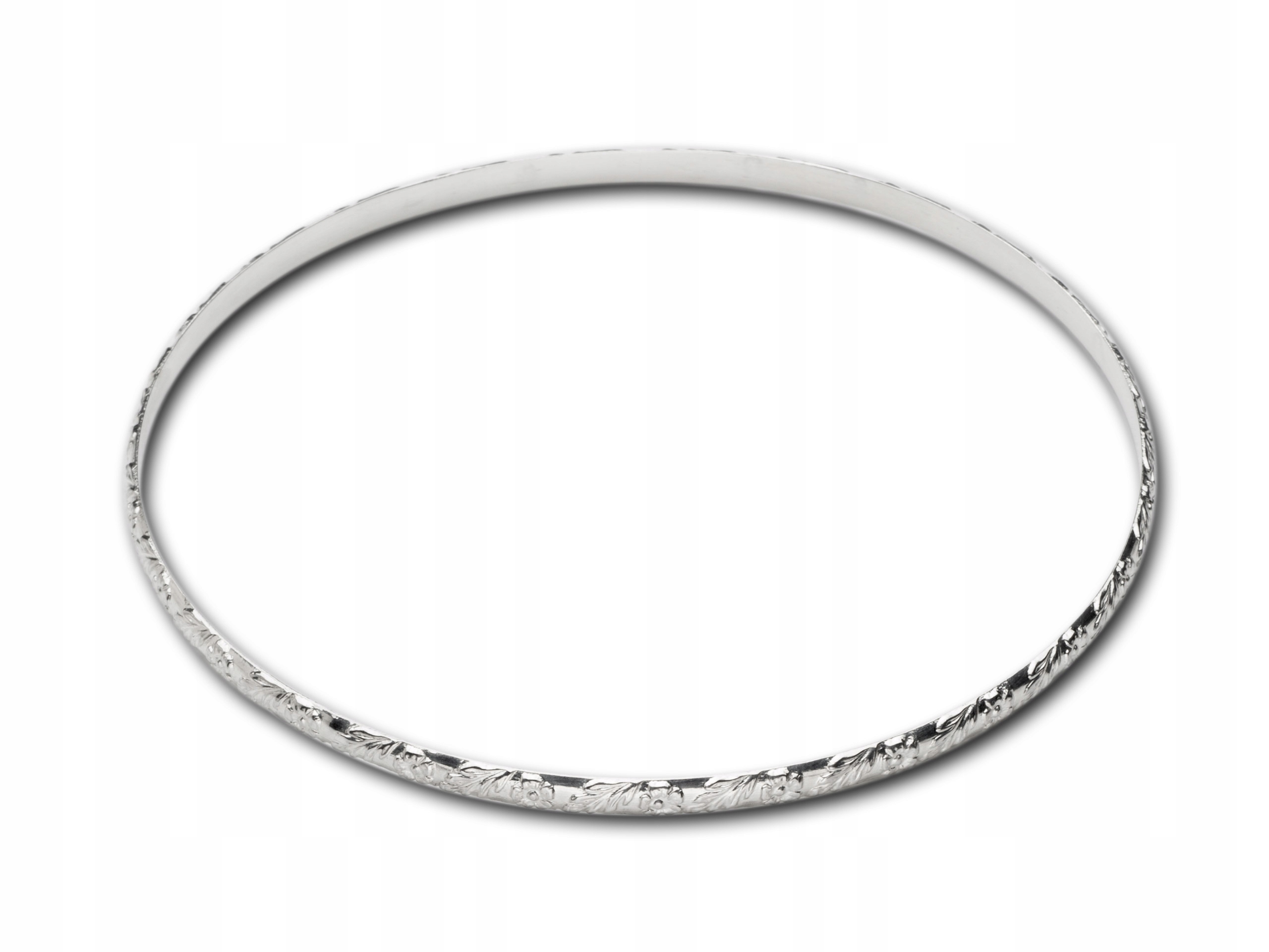 

Bransoleta z wzorem - sztywne koło -srebro