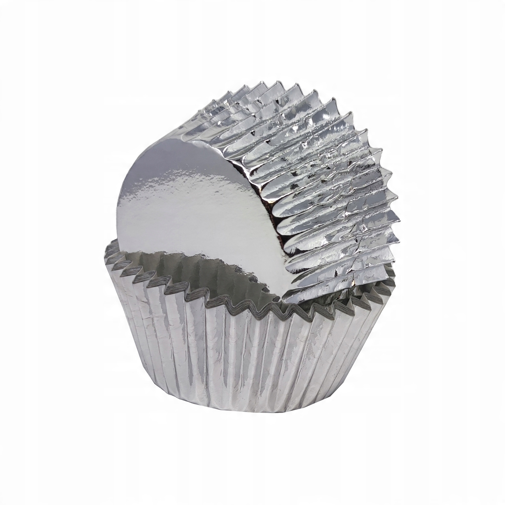 

Papilotki do muffinek cupcake srebrne 50x32 mm x60