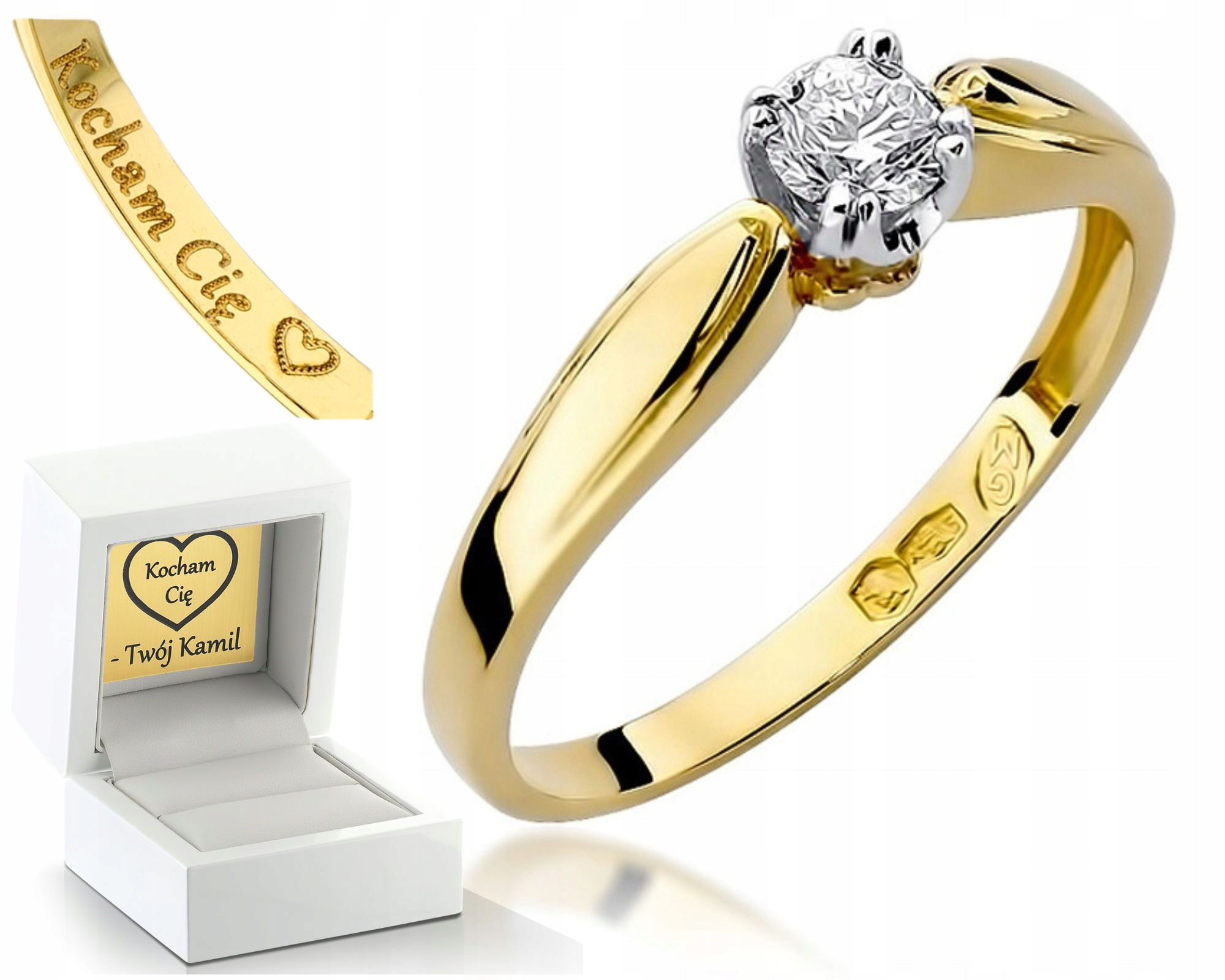 Prstýnek 585 S Brilianty 0,24 Ct Gravírování Bonus