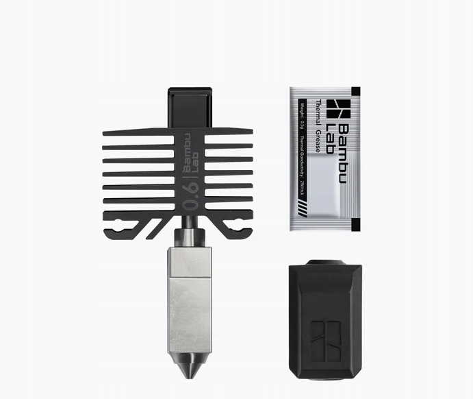Hotend Zestaw Oryginalna Głowica do drukarek 3D Bambu Lab 0.6mm Stal Hart