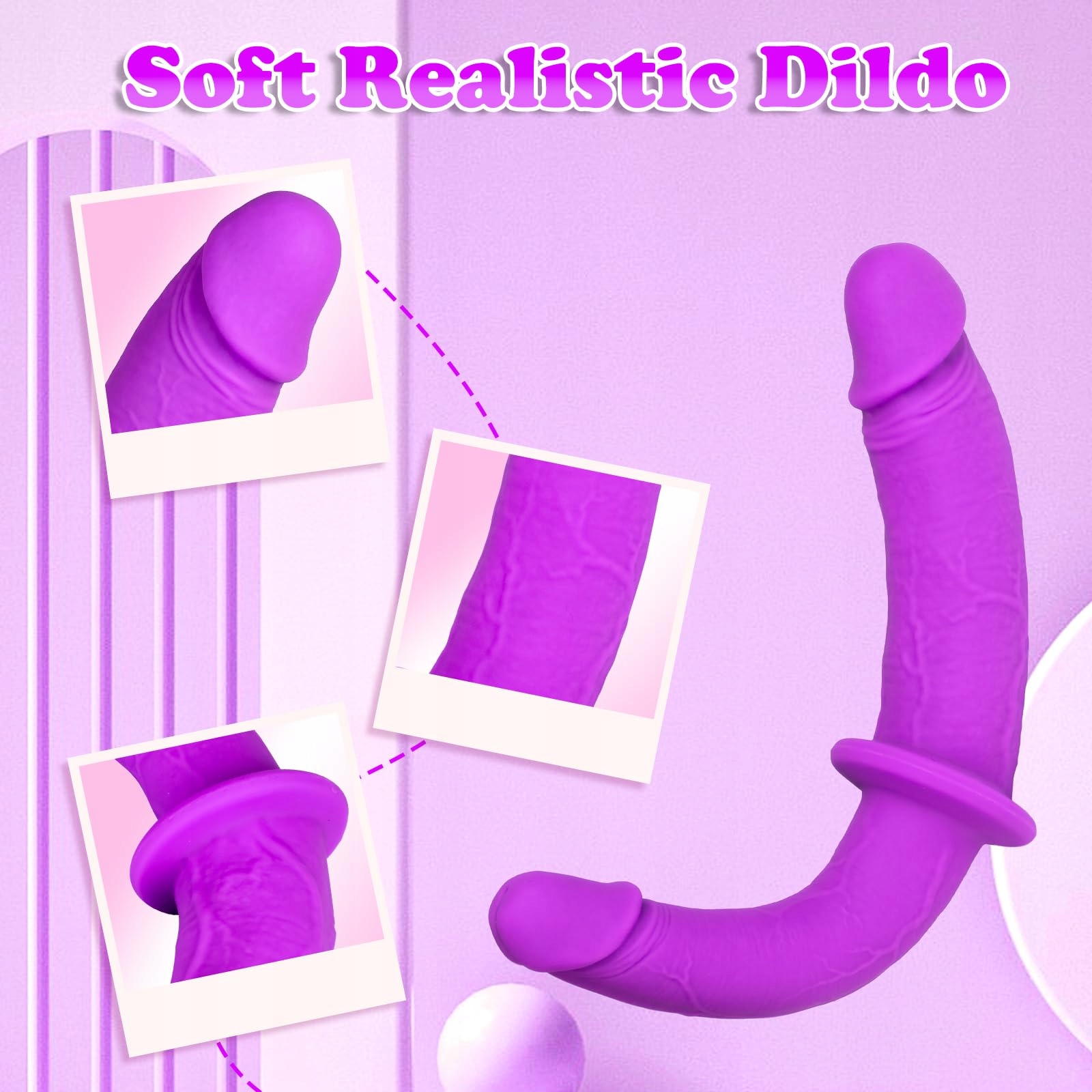 FANTASY Długi Dildo Silikonowy Podwójny Strap On Dla Kobiet — miniatura 3