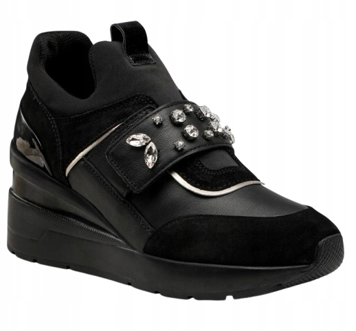 Geox Zosma Kožené Sportovní Boty Černé Na Suchý Zip 36 T7A