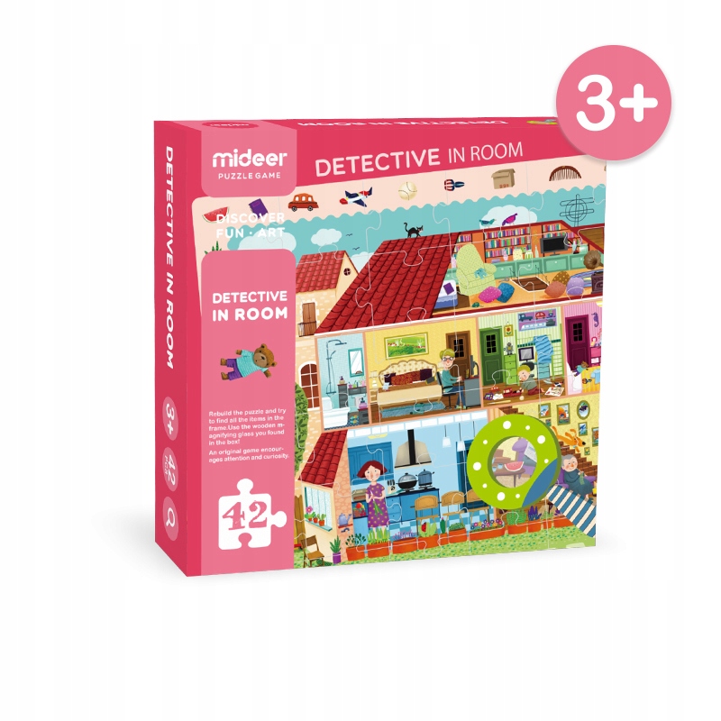 

Mideer puzzle obserwacyjne z lupą W domu 3+