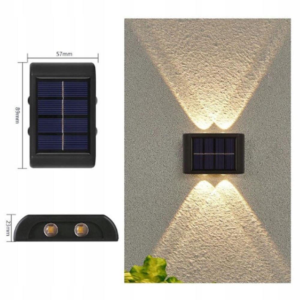 SOLARNE OŚWIETLENIE 4LED WARM WHITE ELEWACJA OGRÓD