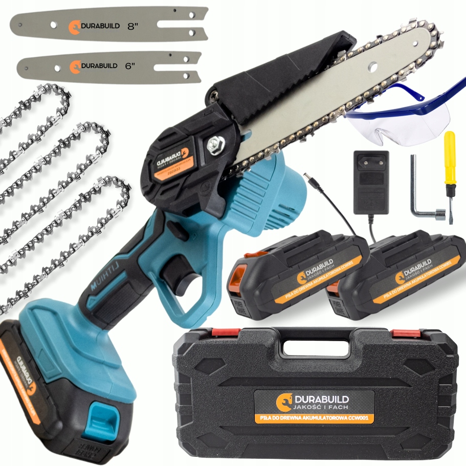 Mini Aku Řetězová Pila Na Větve 6" 8" Zahradní Pila 2xAKU