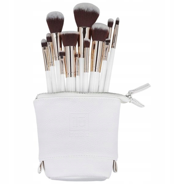 Ilu Basic MakeUp White Sada štětců na líčení 12 ks kosmetická taštička
