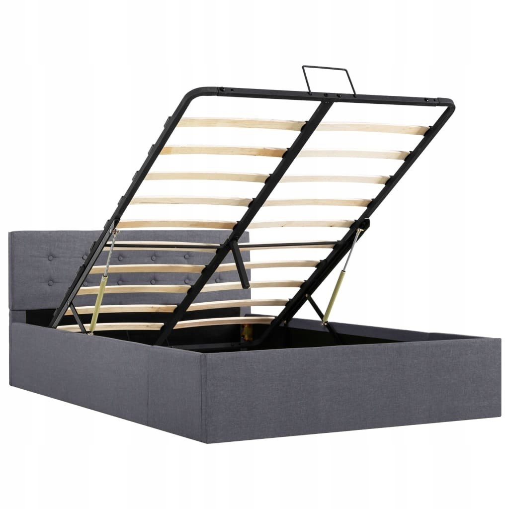 Rama Łóżka Podwójna 120x200 CM Szara Tapicerowana Metalowa Vidaxl