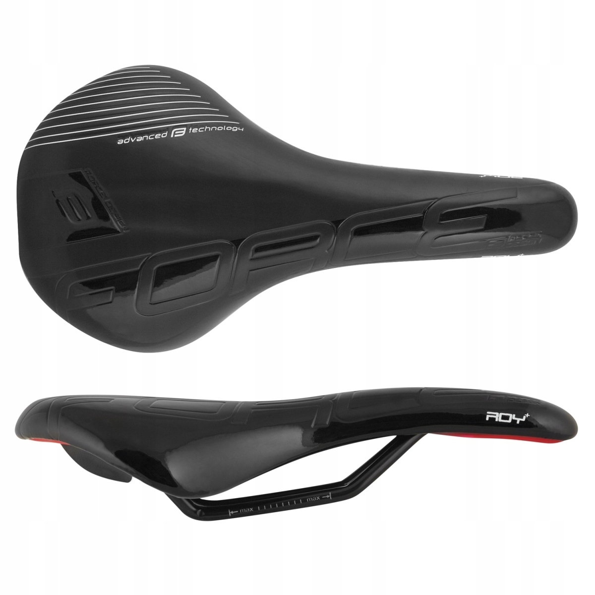 Siodełko Rowerowe Force Roy+ Black/Red Enduro 299gr