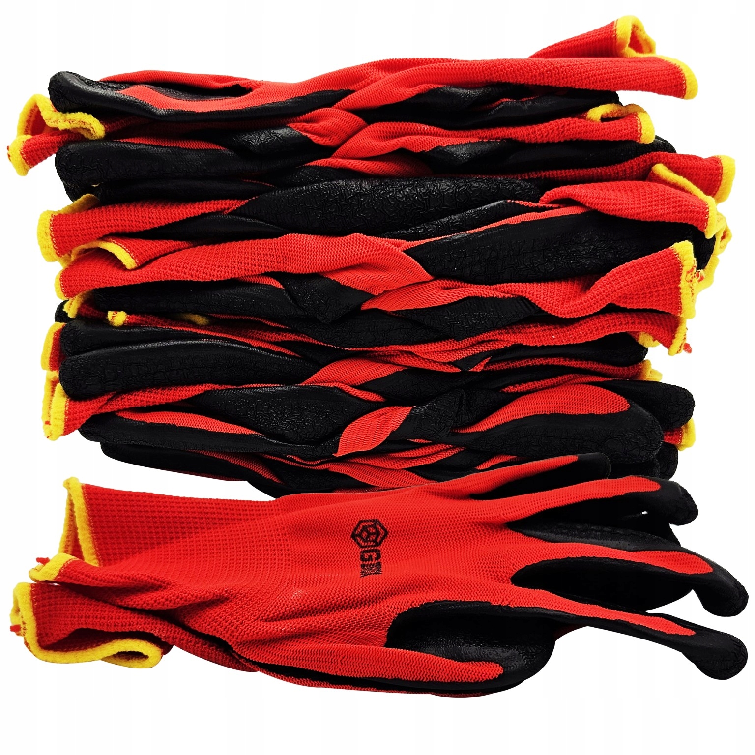 RĘKAWICZKI ROBOCZE RĘKAWICE OGRODOWE CZERWONE ROZMIAR r9 Opakowanie 10par