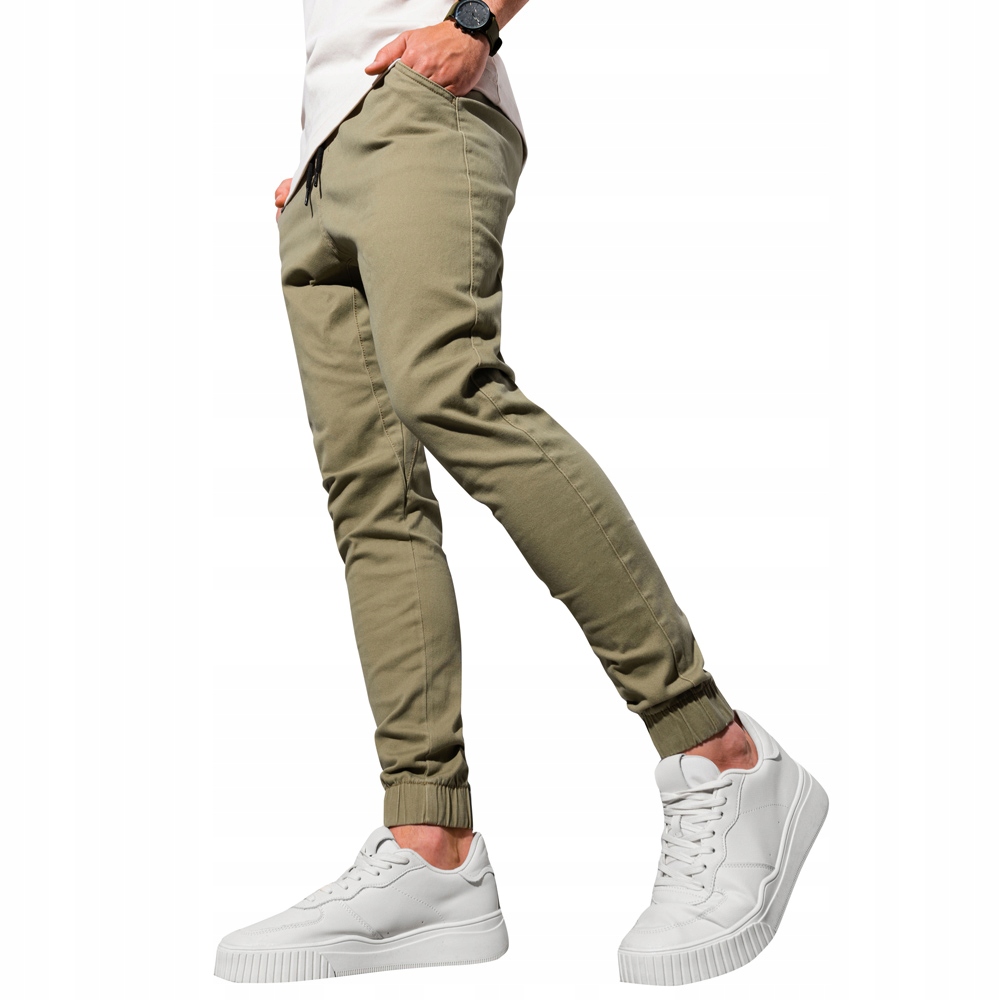 

Spodnie męskie joggery casual P885 oliwkowe XL