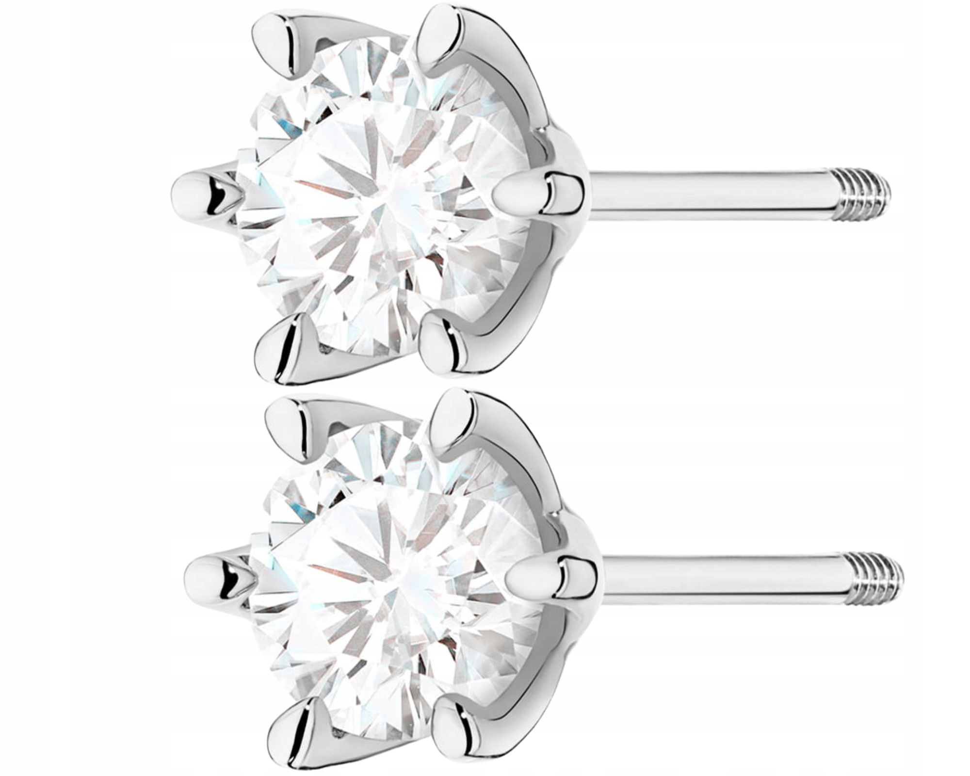 Bílé Zlaté Náušnice Na Šroubovací Tyčince S Velkým Laboratorním Diamantem