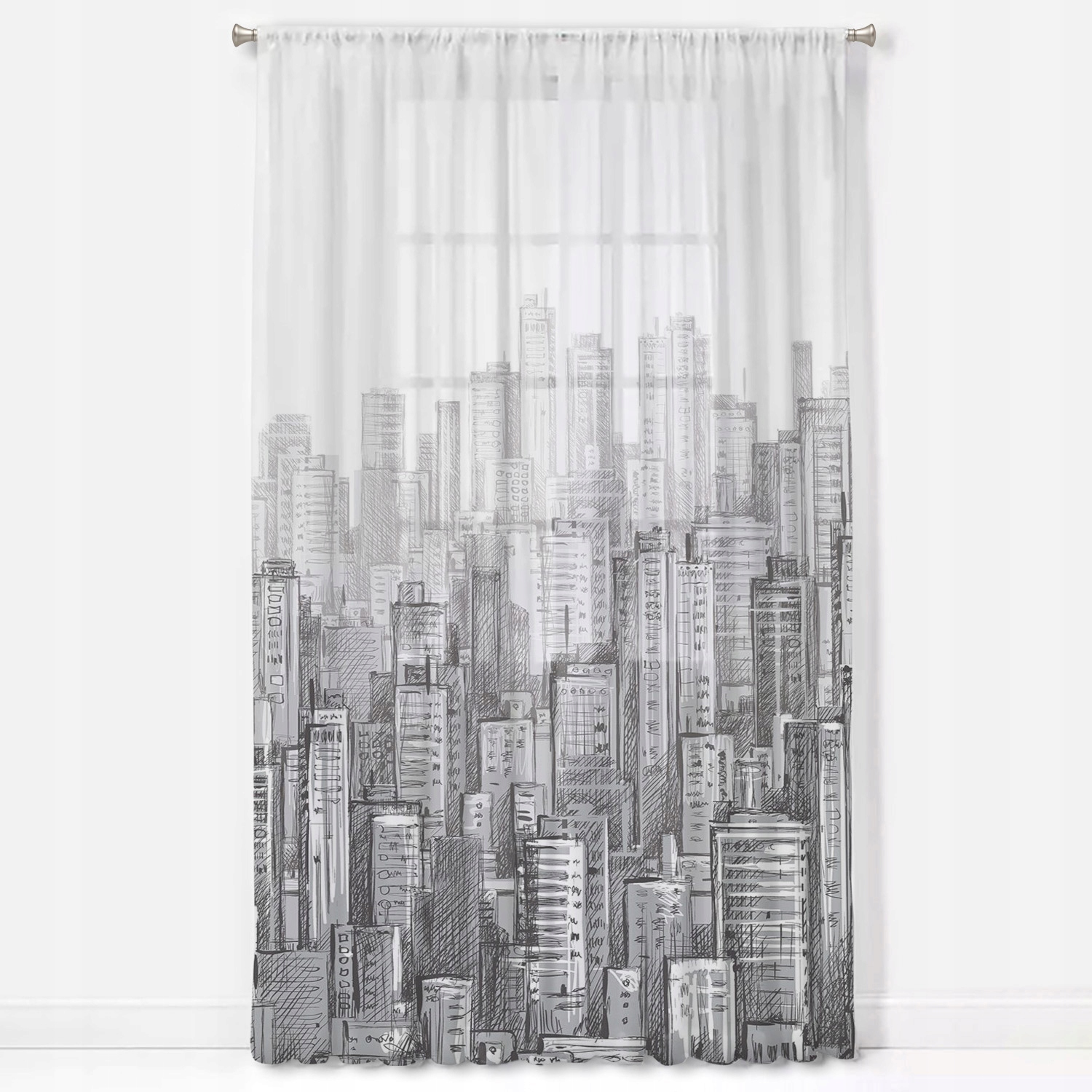 

Do kuchni gotowe firany tunel Czarno-białe Miasto