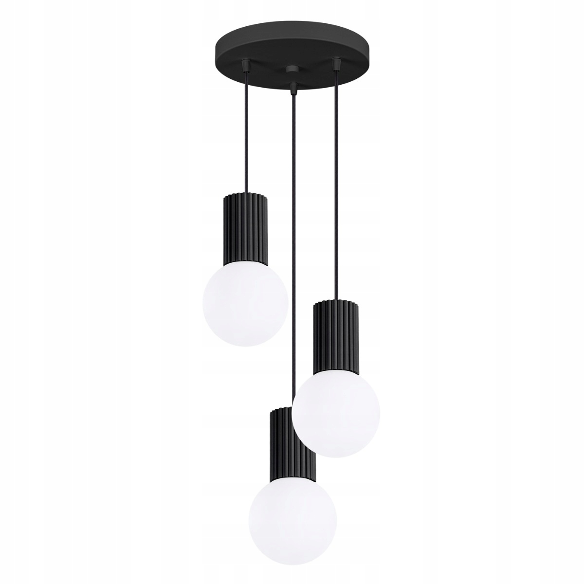 Sollux Lighting Závesná lampa Halo 3xG9 čierna s bielymi guľami