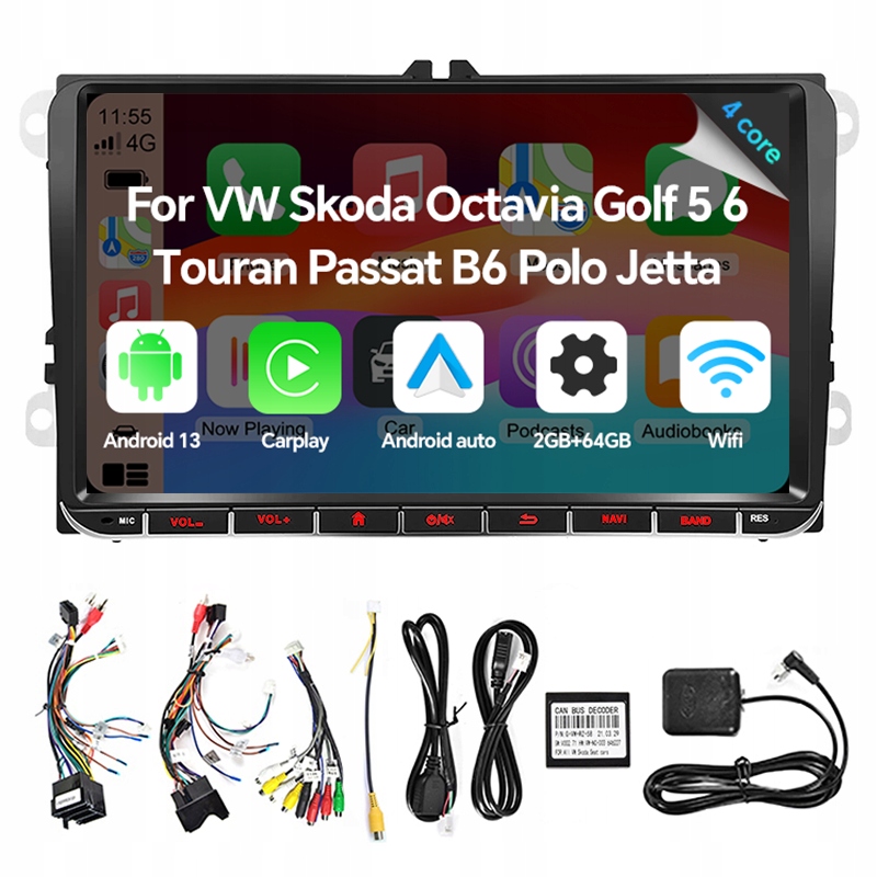 Rádio Pre Volkswagen Seat Škoda Vw Passat B6 B7 Golf 5 V 6 VI Android Wifi