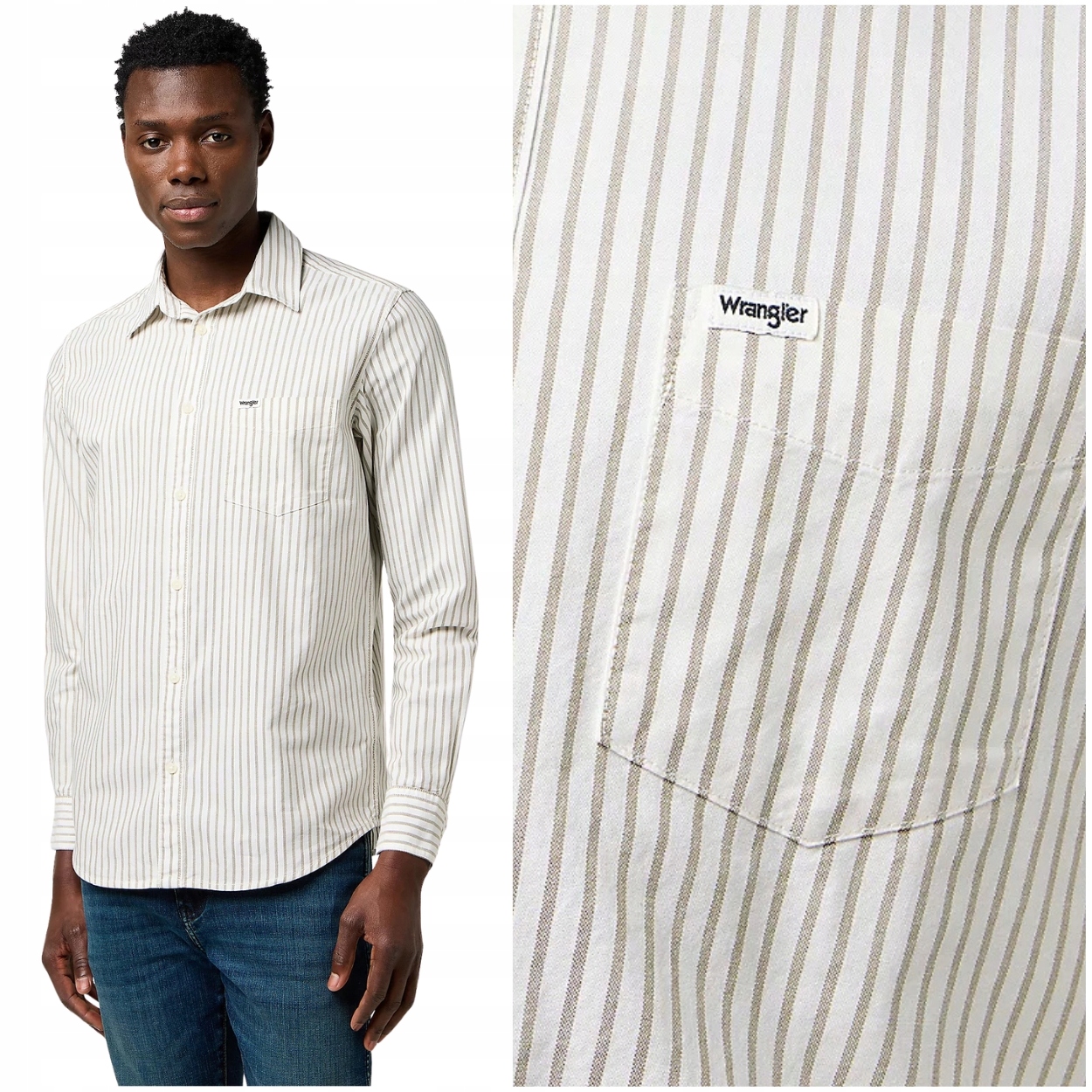 Wrangler 1 Pkt Shirt Oxford klasická pánská pruhovaná bavlněná košile M