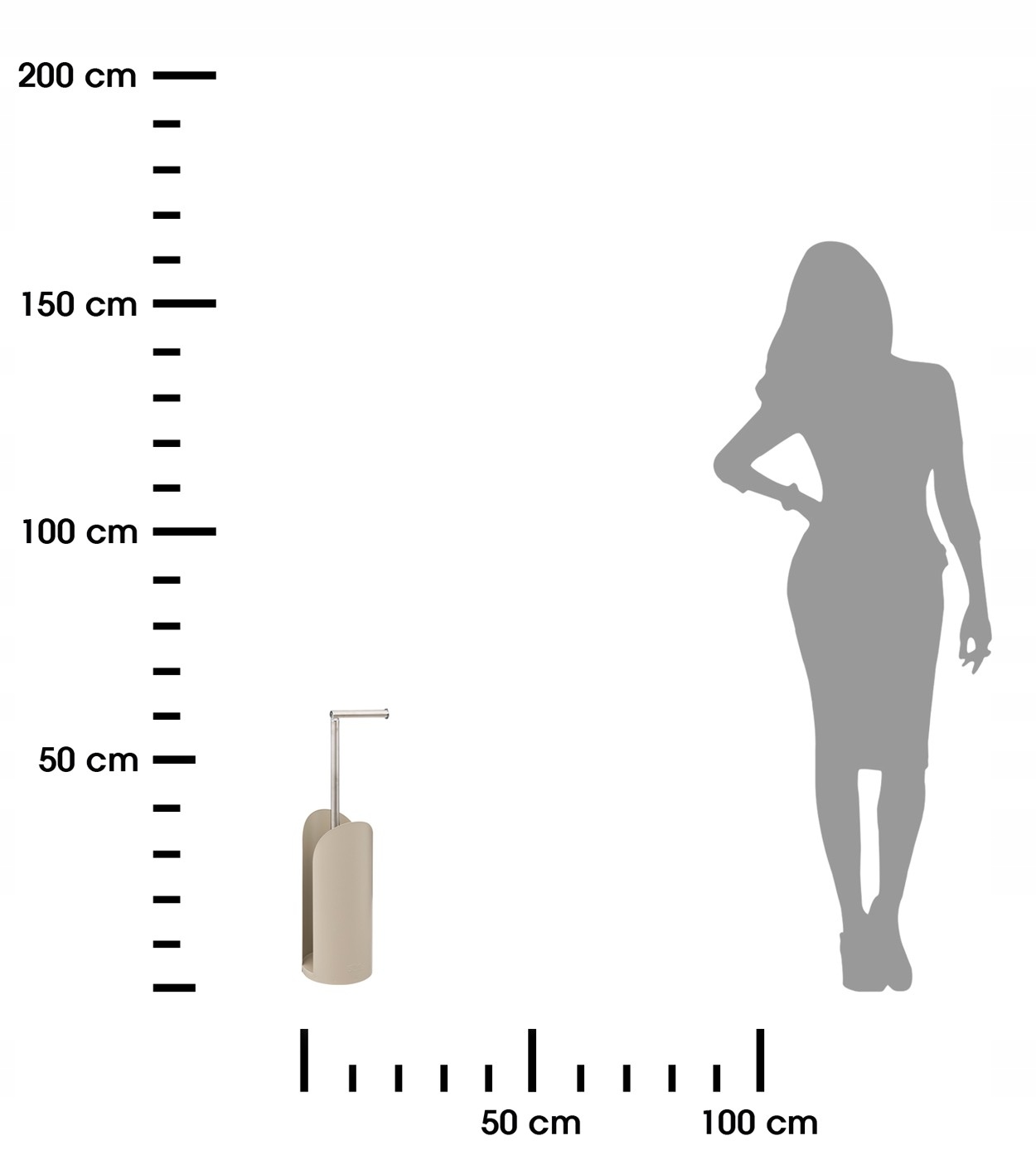 UCHWYT NA PAPIER TOALETOWY Z PÓŁKĄ ZAPASOWĄ TAUPE Szerokość produktu 15 cm
