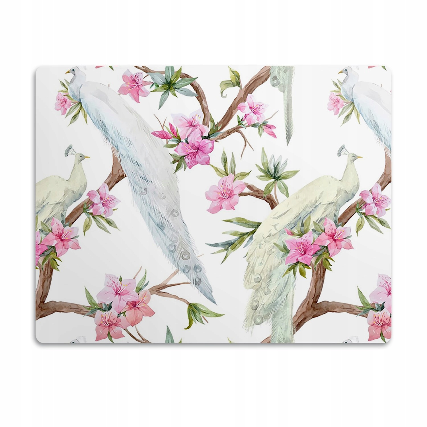 Levně Voděodolná podložka pod misku Bílí pávi 60x40 cm