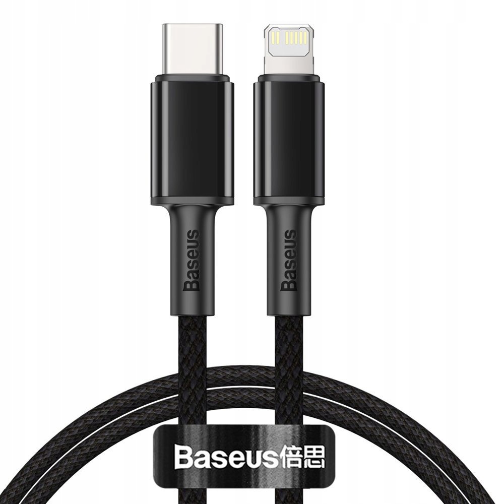 Kábel iPhone Usb-c Lightning gyorstöltés 20W 1m fekete