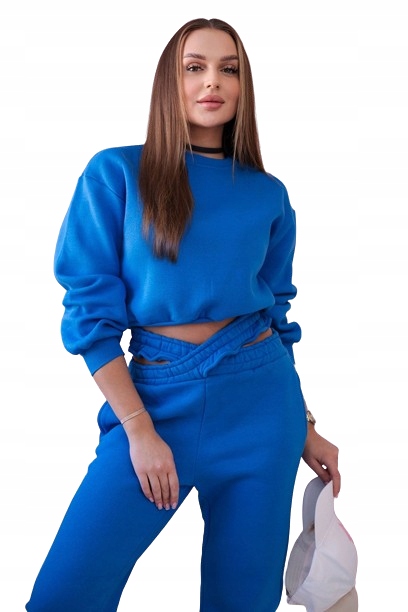 Zateplený komplet s krátkou chrpovou mikinou