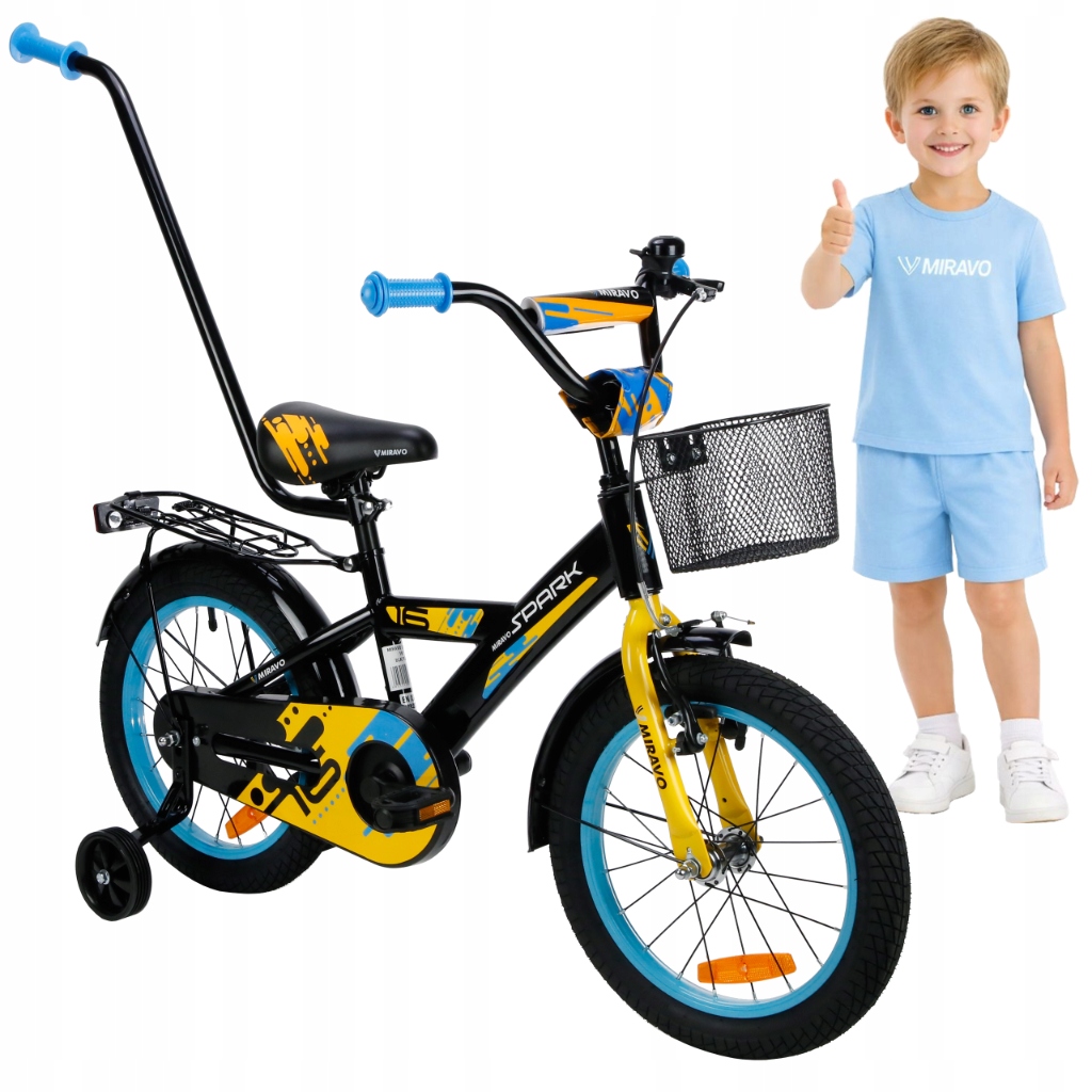 Rowerek Dziecięcy 16 Cali Miravo Rower Dla Chłopca Koszyk Prowadnik