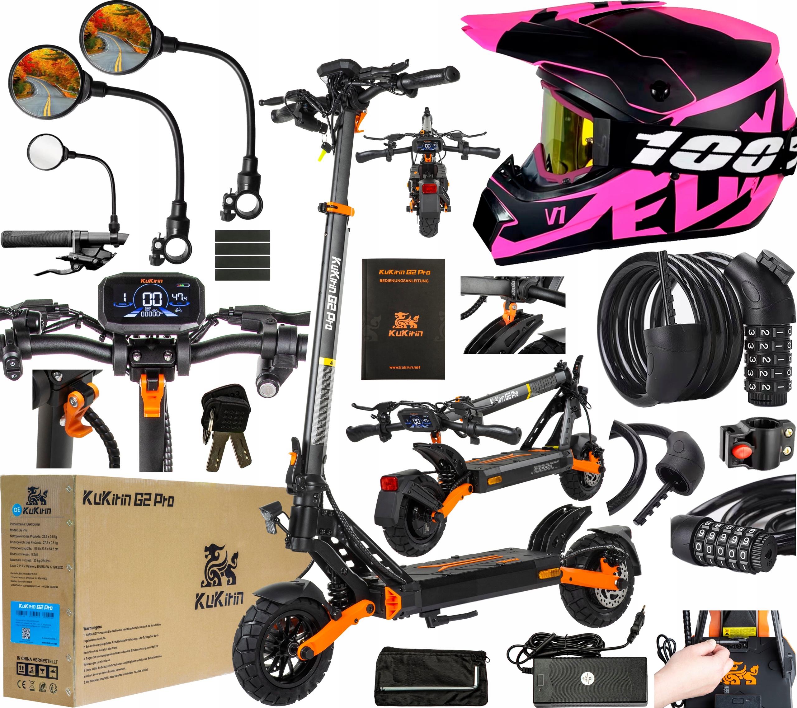 Elektrické koloběžky KuKirin G2 Pro-ABE 20KM/H 48V 15.6Ah 65KM 9" +Dárek