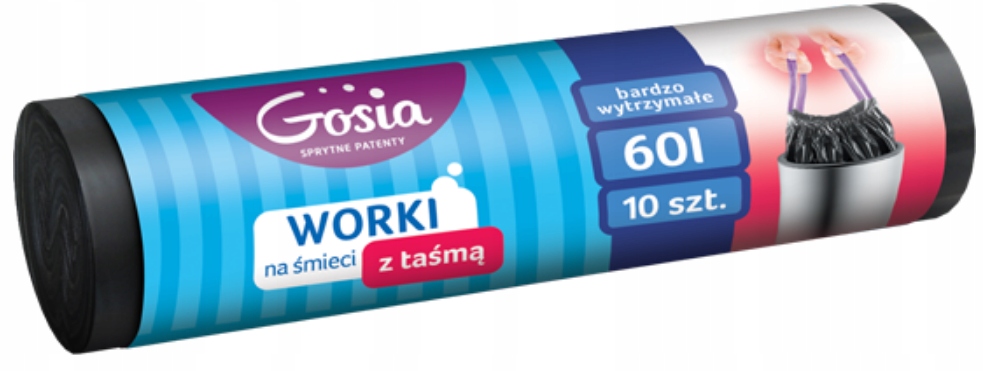 

Gosia Worki na śmieci z taśmą 60L 10 szt. mocne