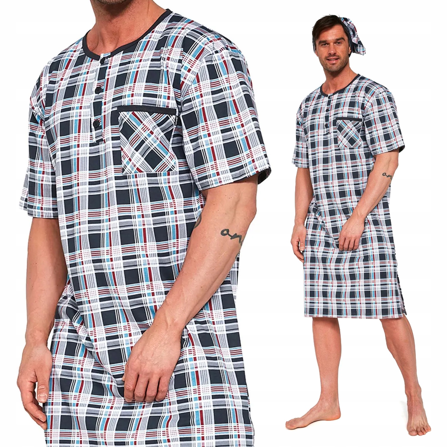 

Męska koszula nocna kr.r+ szlafmyca Cornette r XXL