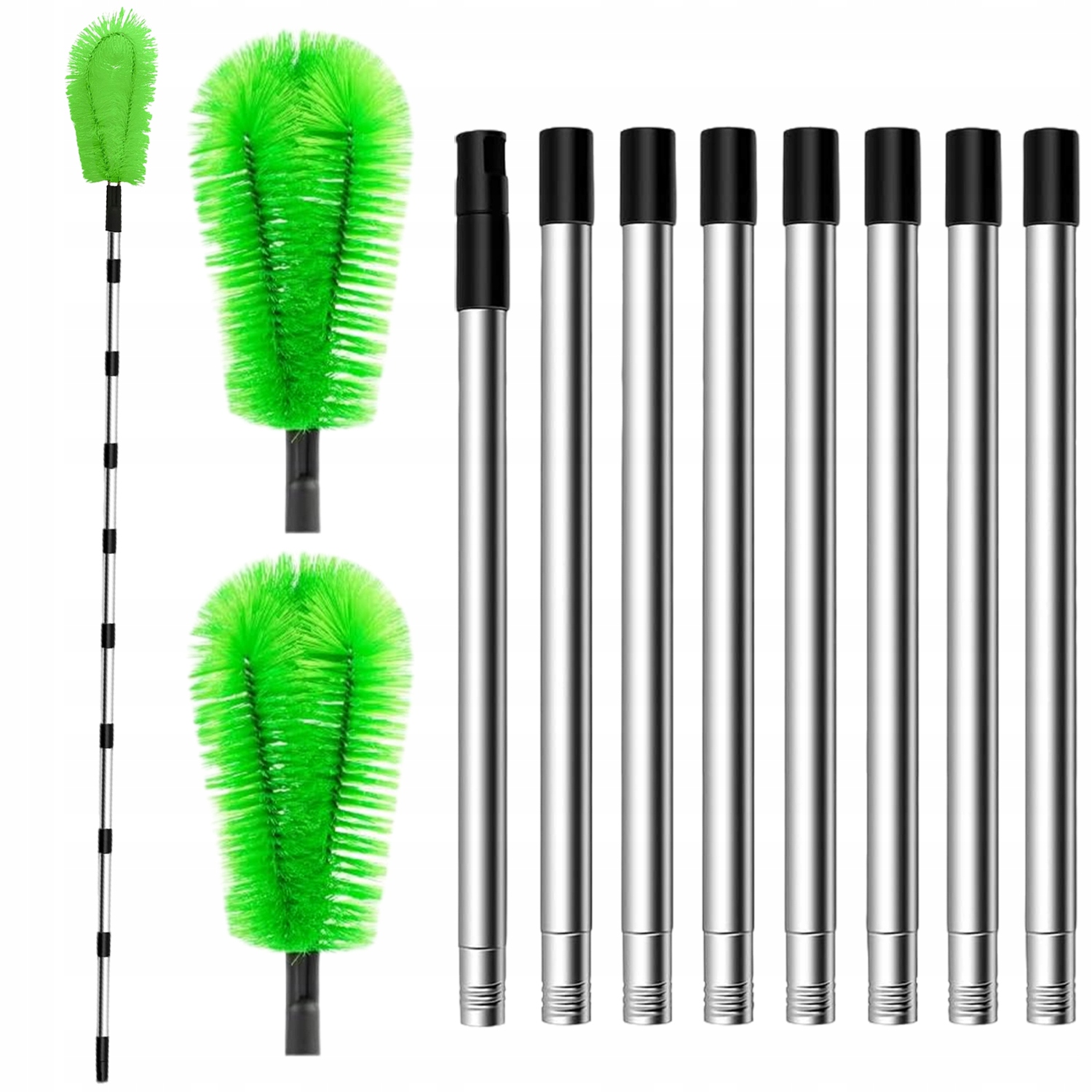 Levně Kartáč Na Čištění Okapů S Teleskopickou Tyčí, 310 CM, Zelený